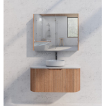 Solid timber flute mirror cabinet 900